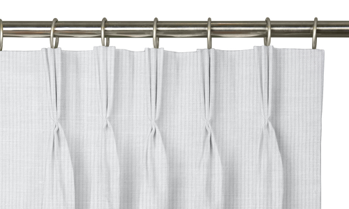 Custom Drape - Triple pinch - Porcelain Mini Stripe Sheer - 25 " width x 80 " height