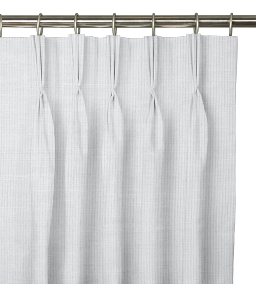 Custom Drape - Triple pinch - Porcelain Mini Stripe Sheer - 5 " width x 9 " height