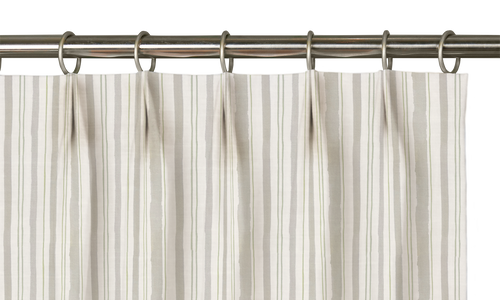 Custom Drape - Euro - Watercolor Stripe Sand - 25 " width x 96 " height