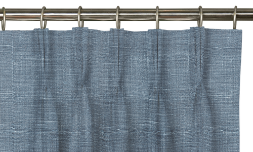 Custom Drape - Triple pinch - Textured Blue - 38 " width x 83 " height