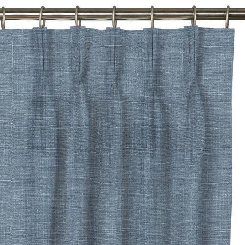 Custom Drape - Triple pinch - Textured Blue - 45 " width x 87 " height