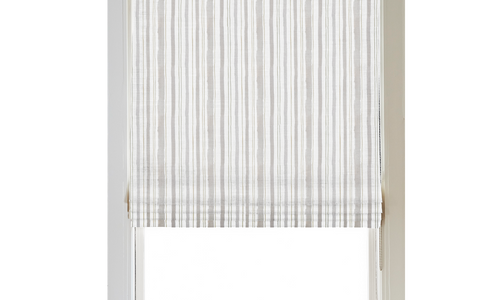 Custom Shade - Flat - Watercolor Stripe Sand - 38 1/2" width x 56 3/4" height