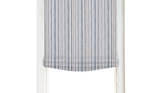 Custom Shade - Soft - Watercolor Stripe Chambray - 50 1/2" width x 62 " height