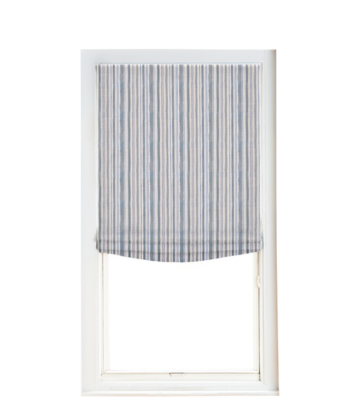 Custom Shade - Soft - Watercolor Stripe Chambray - 34 " width x 52 " height