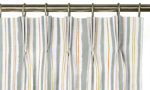 Custom Drape - Triple pinch - Watercolor Stripe Parsley - 5 " width x 10 " height