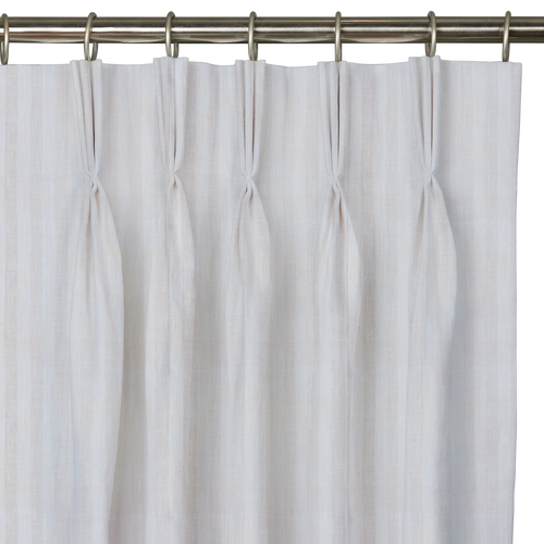 Custom Drape - Triple pinch - Striped Oyster - 10 " width x 10 " height
