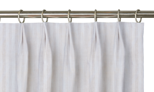 Custom Drape - Euro - Striped Oyster - 80 5/8" width x 103 " height