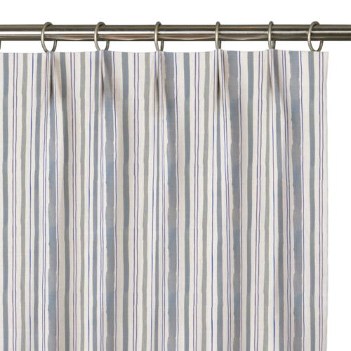 Custom Drape - Euro - Watercolor Stripe Chambray - 5 " width x 9 " height
