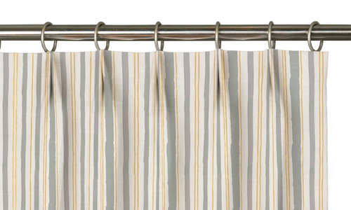 Custom Drape - Euro - Watercolor Stripe Parsley - 45 3/4" width x 84 " height