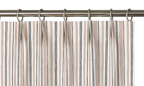 Custom Drape - Euro - Watercolor Stripe Clay - 5 " width x 109 " height