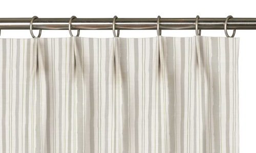 Custom Drape - Euro - Watercolor Stripe Sand - 32 " width x 17 " height