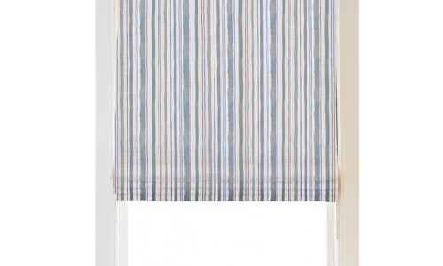 Custom Shade - Flat - Watercolor Stripe Chambray - 80 " width x 61 " height