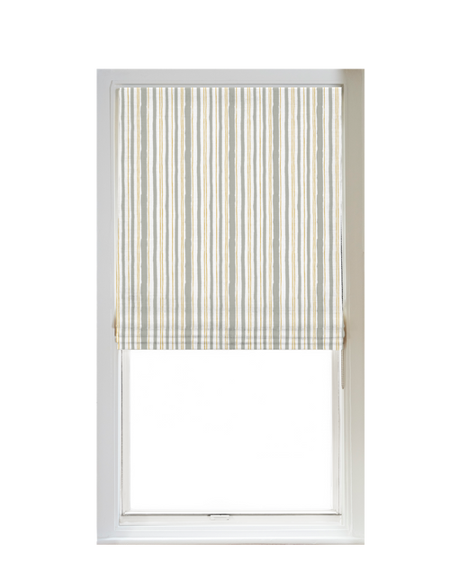 Custom Shade - Flat - Watercolor Stripe Parsley - 36 " width x 54 " height