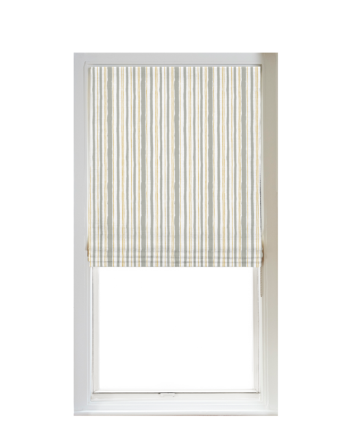 Custom Shade - Flat - Watercolor Stripe Parsley - 31 1/2" width x 68 " height