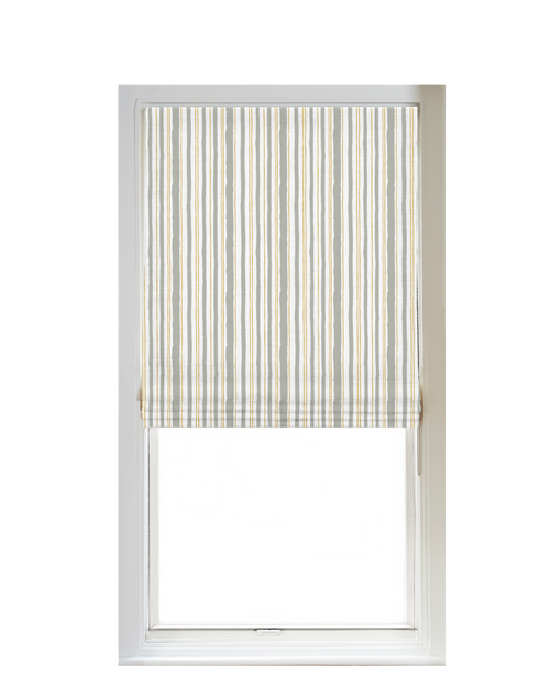 Custom Shade - Flat - Watercolor Stripe Parsley - 15 " width x 10 " height
