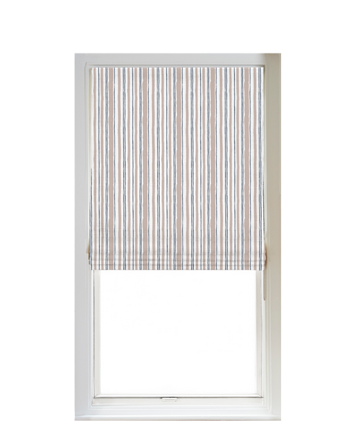 Custom Shade - Flat - Watercolor Stripe Clay - 44 7/8" width x 56 3/8" height