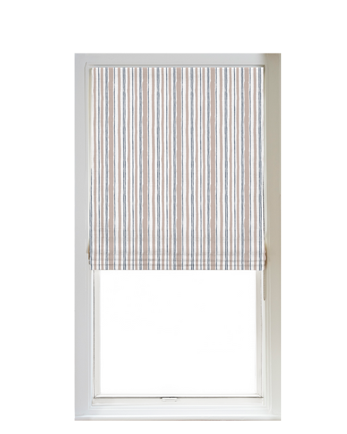 Custom Shade - Flat - Watercolor Stripe Clay - 41 3/4" width x 57 " height