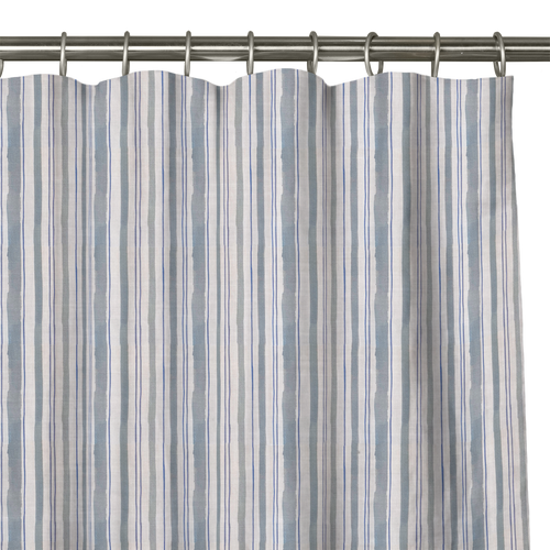 Custom Drape - Flat top - Watercolor Stripe Chambray - 18 " width x 18 " height