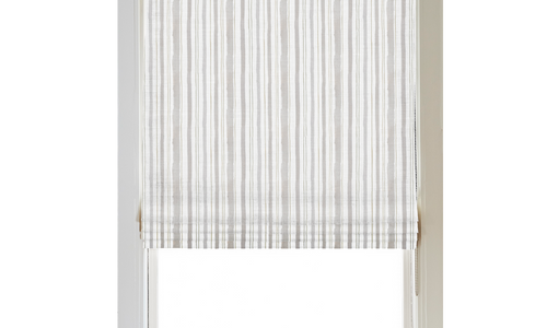 Custom Shade - Flat - Watercolor Stripe Sand - 21 1/4" width x 57 1/2" height