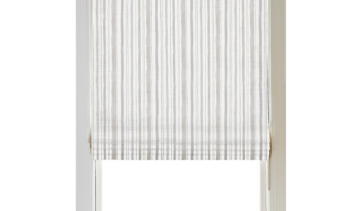 Custom Shade - Flat - Watercolor Stripe Sand - 39 " width x 55 " height
