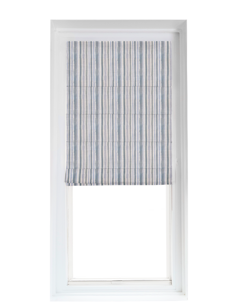 Custom Shade - Ribbed - Watercolor Stripe Chambray - 35 " width x 55 " height