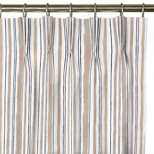 Custom Drape - Triple pinch - Watercolor Stripe Clay - 21 1/4" width x 55 " height