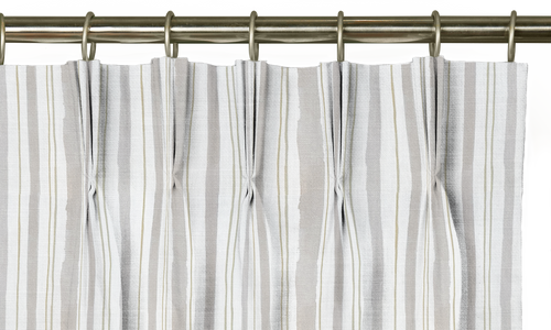 Custom Drape - Triple pinch - Watercolor Stripe Sand - 29 " width x 108 " height