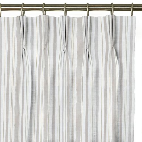 Custom Drape - Triple pinch - Watercolor Stripe Sand - 20 " width x 102 " height