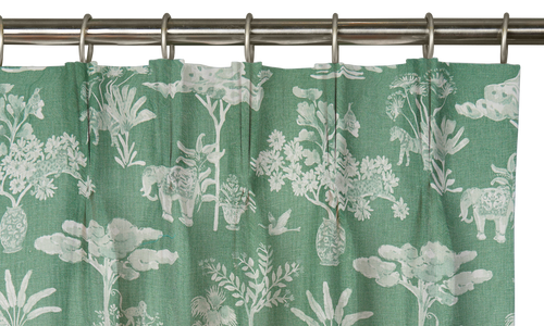 Custom Drape - Triple pinch - Jungle Garden - 52 " width x 107 " height