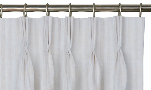 Custom Drape - Triple pinch - Striped Oyster - 8 " width x 92 " height
