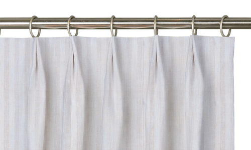 Custom Drape - Euro - Striped Oyster - 37 " width x 92 " height