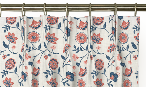Custom Drape - Triple pinch - Jacobean - 37 1/4" width x 89 " height