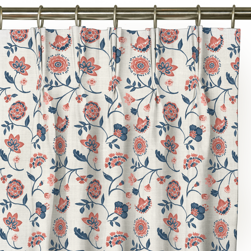 Custom Drape - Triple pinch - Jacobean - 24 " width x 90 " height